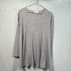 Katelyn Rose Vintage Gray Thermal Long Sleeve Scoop Neck Shirt